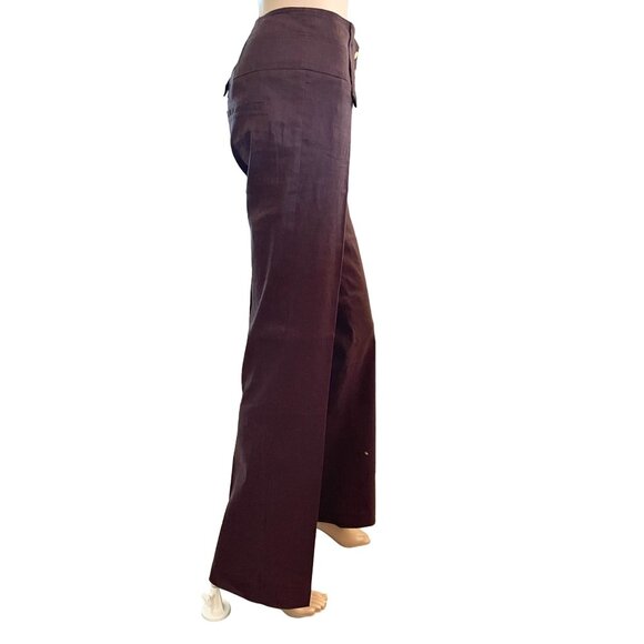 Cache Womens Linen Blend Brown Pants Size 2 - Picture 14 of 14